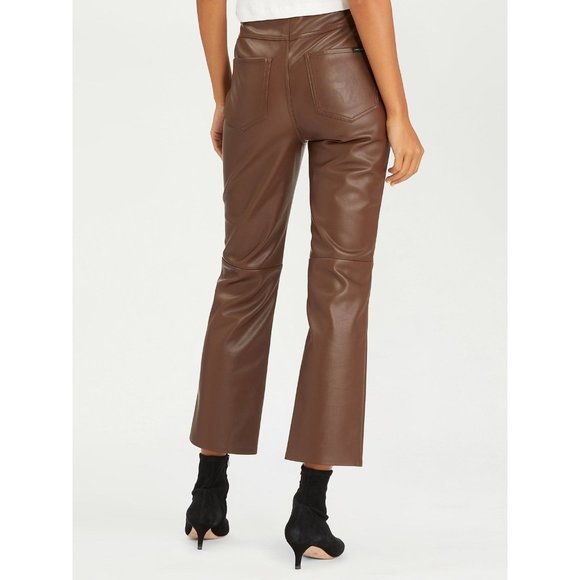 SANCTUARY Faux-Leather Kick Crop Pants in Mahogany - NWT Size 32 - Picture 2 of 3